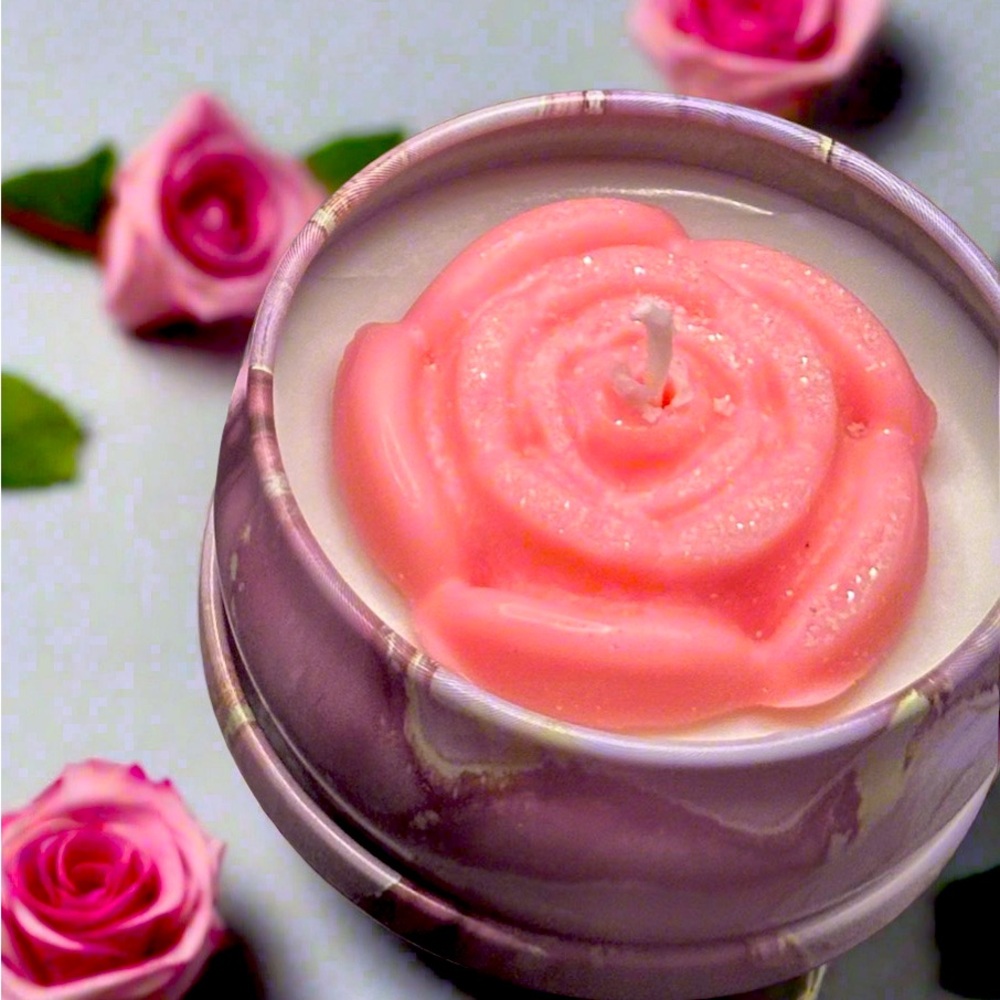 Rose Topped Candles
